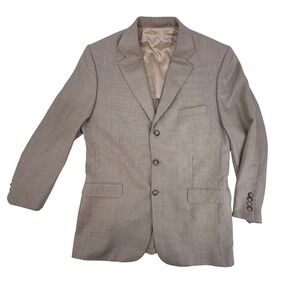Curling Mens Blazer‎ Tan Houndstooth "Confectionne en France"